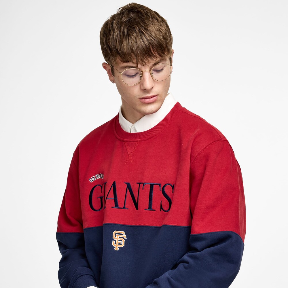 New Era San Francisco Giants Two-Tone Rhythmic Red Crewneck - Size M